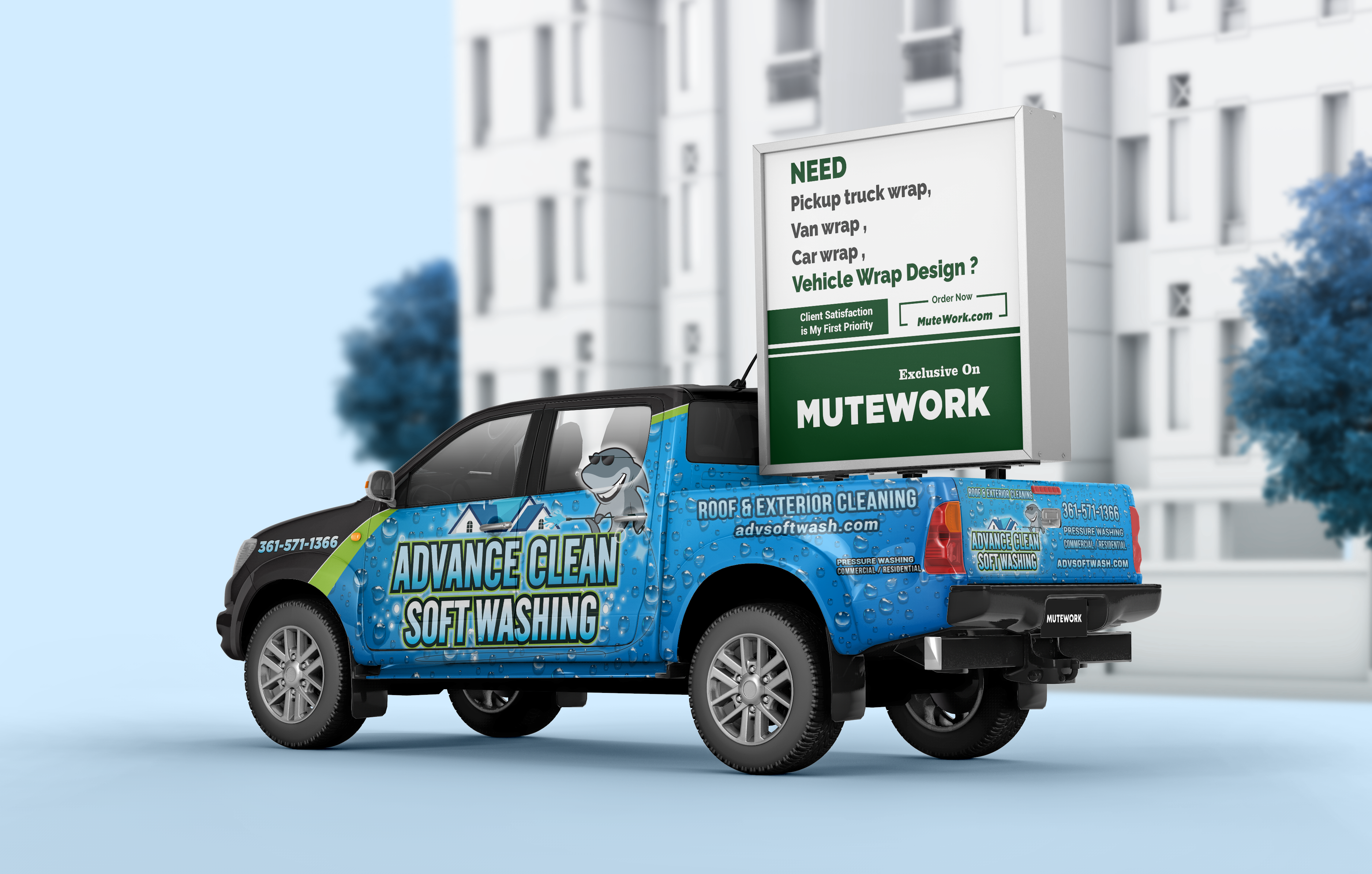 Washing Truck Wrap 3d animation box truck branding car sticker car wrap commercial design graphic design illustration logo pressure washing sticker design suv truck wrap van van wrap vehicle vehicle wrap washing truck