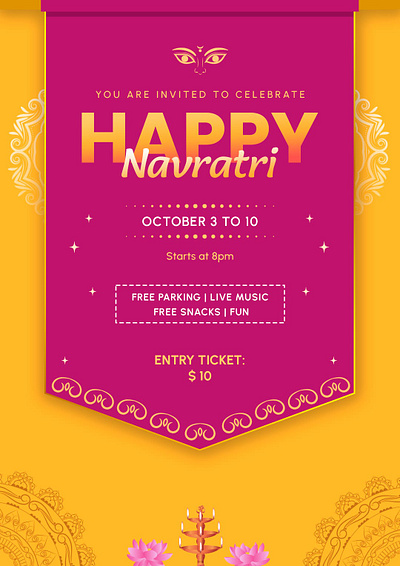 Navratri Invitation Card banner design banners branding dandiya night dandiya night invitations garba night garba night invitation graphic design illustration invitation of navratri navratri invitation navratri invite photoshop