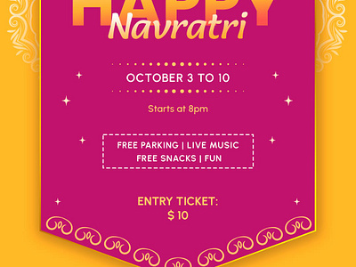 Navratri Invitation Card banner design banners branding dandiya night dandiya night invitations garba night garba night invitation graphic design illustration invitation of navratri navratri invitation navratri invite photoshop