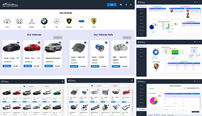 Car Shop Desktop Application Design blue and white design car shop desktop application e commerce graphic design simple design ui