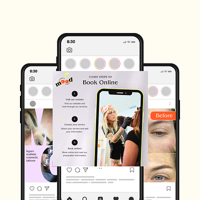 Mood Cosmetic Studio Social Media Mockup - Tampa, FL branding social media social media design social media mockup visual storytelling