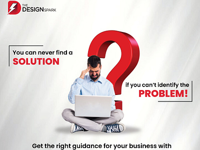 Finding the right solution starts with identifying the problem! apparel branding design digital marketing energy graphic design illustration logo merch solution the design spark ui vector