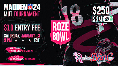 ROZE BOWL - MADDEN NFL 24 brand colorfull design graphic design grunger instagram logo post rose social media social media design stories textures vector