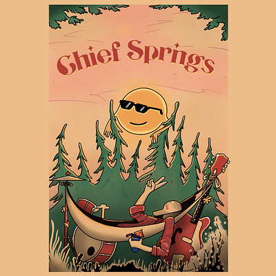 Chief Springs adobe chill color concert drawing forest graphic illustration illustrator music procreate trees typo