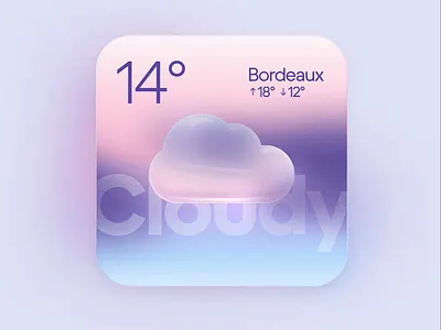 Weather Widget animation clean cloud figma illustration product design ui unreal weather widget