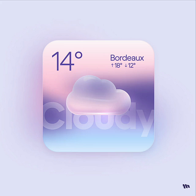 Weather Widget animation clean cloud figma illustration product design ui unreal weather widget