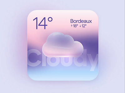 Weather Widget animation clean cloud figma illustration product design ui unreal weather widget