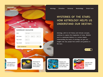 Astrology website UI Design Shot astrologer astrology astronomy design ezoteric horoscope numerology star ui uidesign webdesign zodiac