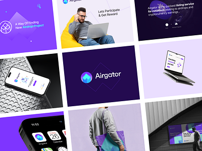 Airgator Branding Identity Presentation a logo airdrop blockchain brand creator brand identity brand presentation branding crypto logo crypto reward cryptocurrency design ecommerce free token listing logo logo designer logodesign modern logo symbol tracking