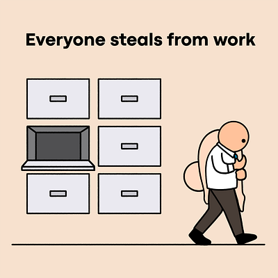 Everyone steals from work cartoon cartoonist comic funny humour illustration illustrator