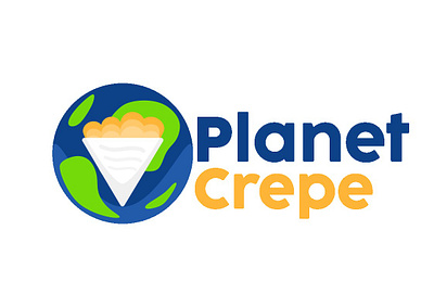 Planet Crepe graphic design logo