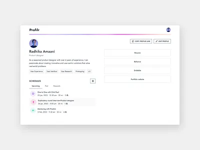 Web Application Profile Page UI adobexd android branding design figma illustration product design ui user experience user interface ux web application
