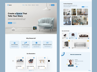 Luxury Furniture Landing Page - UI/UX Design ecommerce furniture landing page design landingpage onlinestore ui ui ux design uiux ux webdesign websitedesign