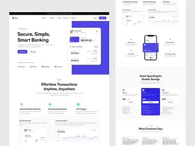 Fintech SaaS Landing Page app landing page app website b2b b2c bank banking app design e wallet enterprise finance analytics finance management fintech landing page mobile app mobile app website saas saas landing page web design web ui website