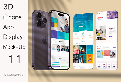 3D iPhone App Display Mock-Up 11 iphone 16