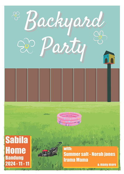 Backyard party poster graphic design poster