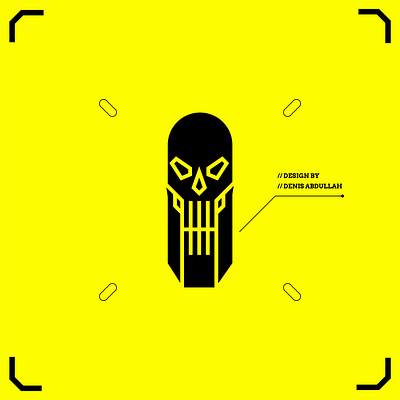 Skull bold cyberpunk design futuristic geometric graphic illustration logo modern shapes skull vector