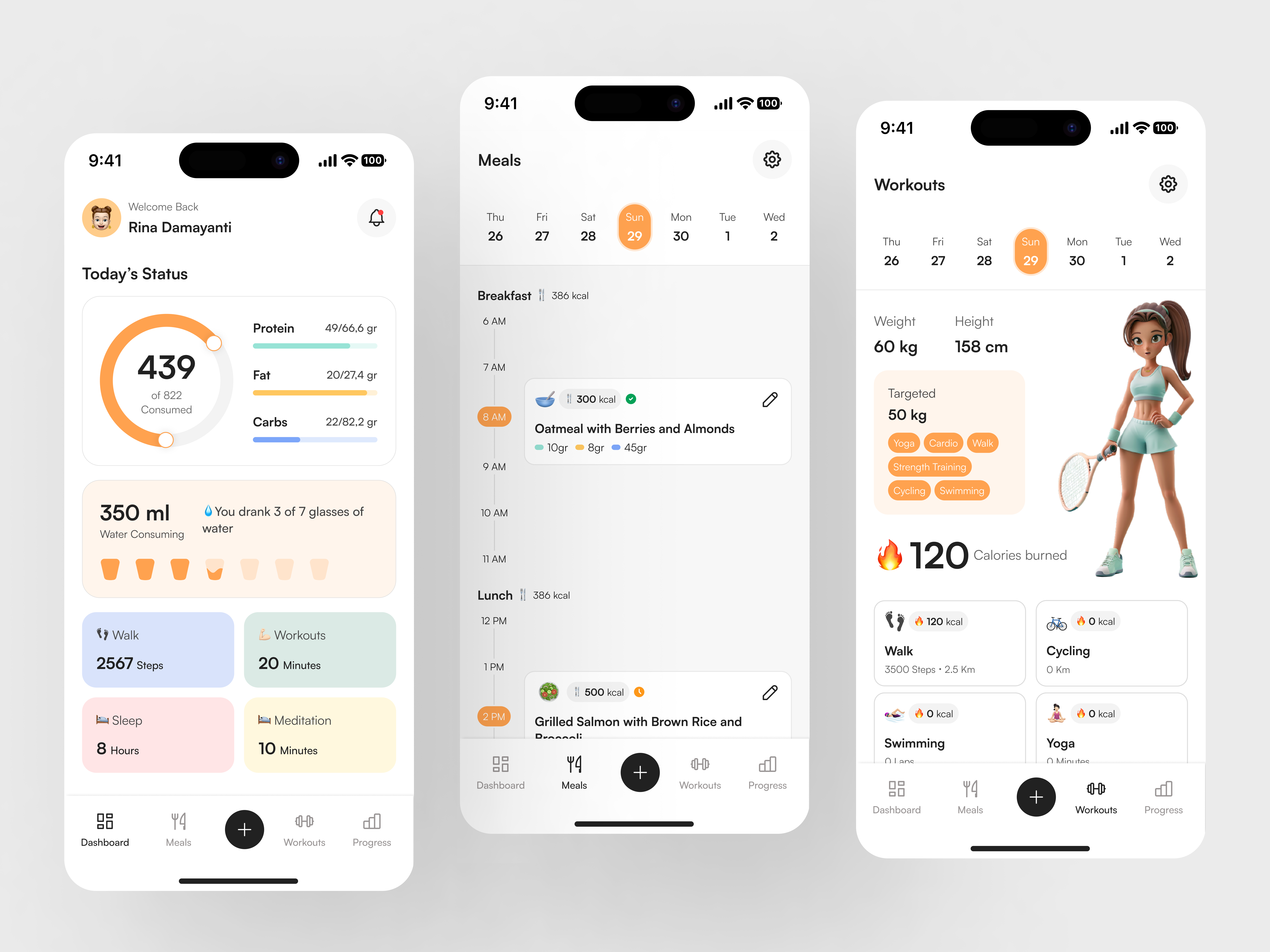 Example of NutriFit - Health & Nutrition App