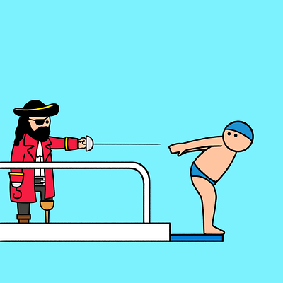 Walk the plank cartoon cartoonist comic funny humour illustration illustrator