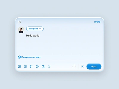 Glass UI - Compose tweet glass ui skeumorphism ui ui design