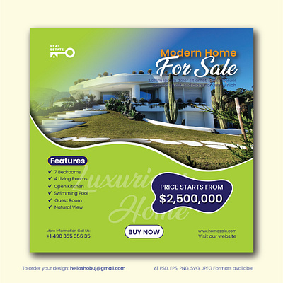 Home Sale Ads banner design/ Real estate banner design propertysaleadstemplates