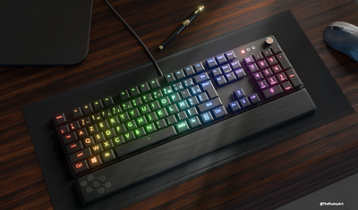 a 3D RGB keyboard product render showcase 3d 3dart 3dmodel 3dmodeling blender branding graphic design motion graphics render