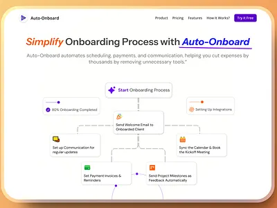 Auto-Onboard Concept Design: Now Simplify Onboarding Process assets auto onboard client onboard client onboard process graphic design ui webdesign