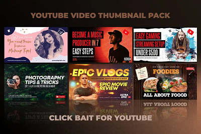 Youtube Thumbnails Set 6 easy youtube thumbnails gaming thumbnails photoshop twitch thumbnails vlogging thumbnails youtube thumbnail size youtube thumbnails youtube video thumbnails youtuber youtuber thumbnails