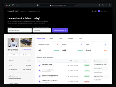 Descout - Background Checker For Ride-Hailing Businesses design design solution product design ui ux design