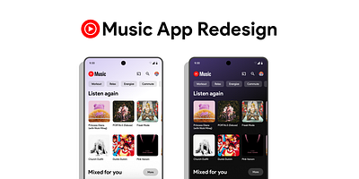 YouTube Music App Redesign: Elevating the Music Experience app design material design md3 ui ux youtube music