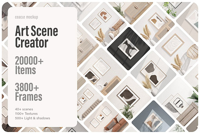 Art Scene Creator art wall bundle dining room furniture mock up photoshop rattan scene creator top view wall mockup