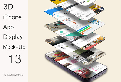 3D iPhone App Display Mock-Up 13 iphone 16