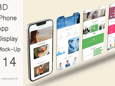 3D iPhone App Display Mock-Up 14 iphone 16