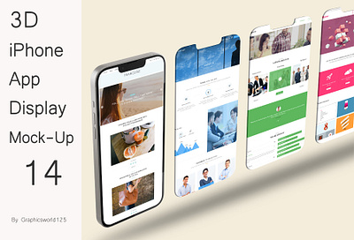 3D iPhone App Display Mock-Up 14 iphone 16