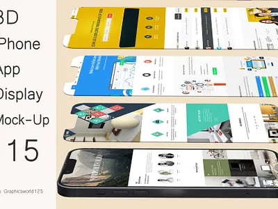 3D iPhone App Display Mock-Up 15 iphone 16