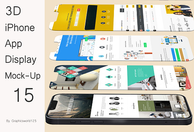 3D iPhone App Display Mock-Up 15 iphone 16