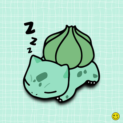 Sleeping Bulbasaur bulbasaur doodle drawing illustration pokemon