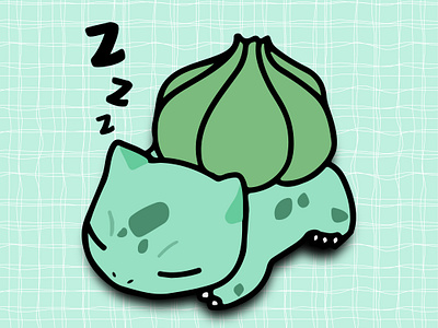 Sleeping Bulbasaur bulbasaur doodle drawing illustration pokemon