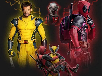 Deadpool and Wolverine deadpool digital art disney graphic design illustration movie poster wolverine