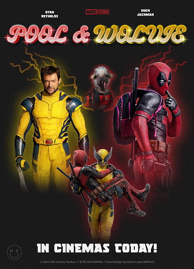 Deadpool and Wolverine deadpool digital art disney graphic design illustration movie poster wolverine