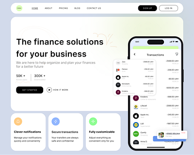 Fintech design website app banking branding card colorfull crypto design finance fintech graphic design hero landing like mobile money nft responsive trading uxui web