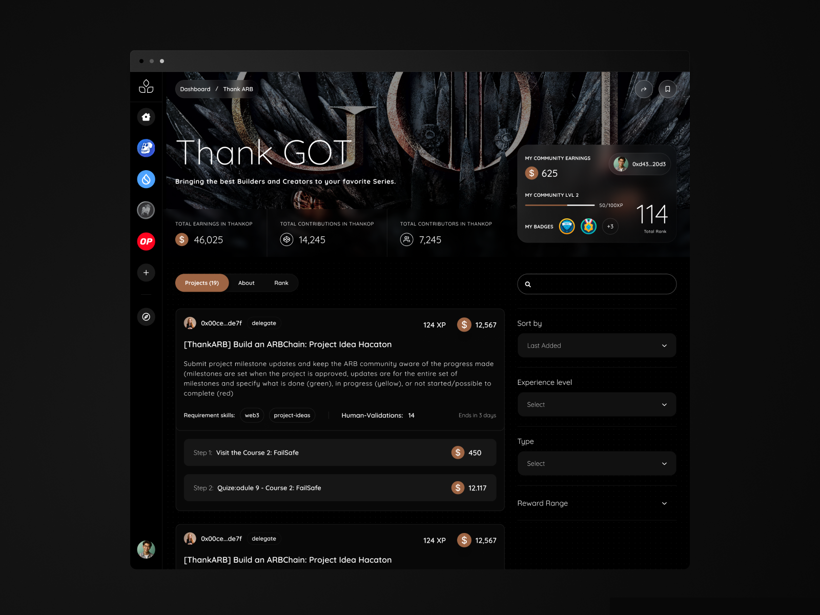 ThriveProtocol - DAO Communities [web3] crypto productdesign ui uiux userinterfacedesign ux web3