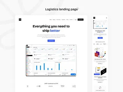 Logistics landing page arabia blue branding company landing landing page logistics oto page saudi ship shipping ui