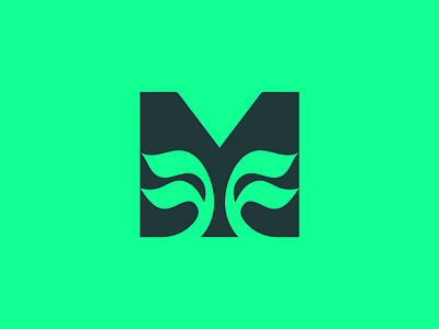 Letter M + Leaf Plant Logo branding flower green leaf letter m logo logo design logo designer logodesign logotype m m leaf m logo m monogram m plant m tree moutdoor nature plant tree