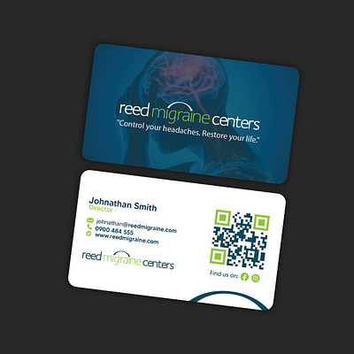 Reed Migraine centers business card design