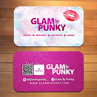 Glam by Punky business card design.