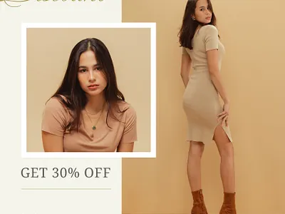 Beige Minimalist Fashion Discount Instagram Post fashion graphic design modeling motion graphics