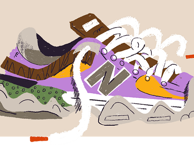 NB9060 9060 illustration illustrator nb new balance shoe shoes simple sneaker sneakers streetwear vector