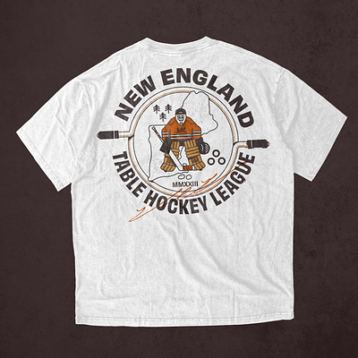 Table Hockey Shirt badge boston branding character character design game glove goalie graphic design helmet hockey ice hockey illustration illustrator new england vector