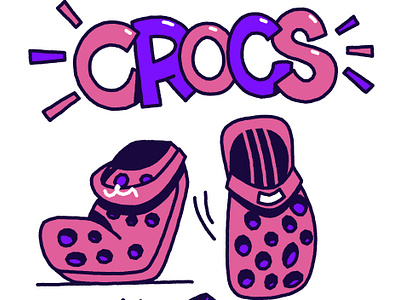 crocs - they are for the feet boston croc illustration illustrator pink sandals shoe shoes simple sneakers vector